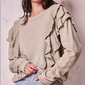 LoveShackFancy Melanie Ruffle Sweater Size XS